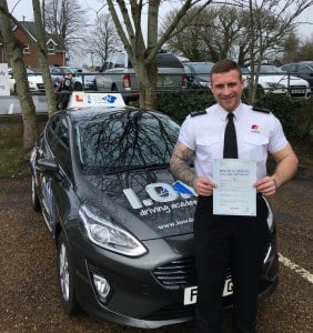 Josh Sherratt passes first time with the IOWDA.